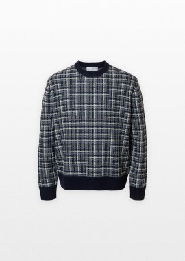 SELECTED HOMME Ανδρικό Μαύρο Wool Blend Crewneck Jumper