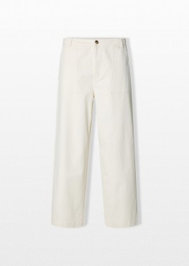 SELECTED HOMME - SELECTED HOMME Ανδρικό Λευκό Wide Leg Trousers