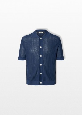 SELECTED HOMME - SELECTED HOMME Ανδρικό Μπλε Short Sleeved Cardigan