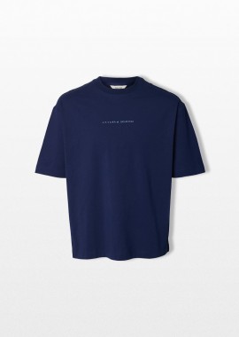 SELECTED HOMME - SELECTED HOMME Ανδρικό Μπλε Relaxed Fit T-Shirt