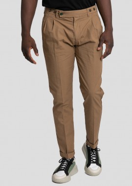 BERWICH - BERWICH Ανδρικό Μπεζ Barber Tailored Trousers/Canvasbeige