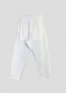 BARBARA ALAN - BARBARA ALAN Ανδρικό Λευκό Popeline Crop Trousers/White