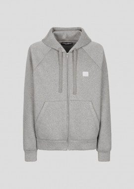 DOLCE&GABBANA Ανδρικό Γκρι Zip-Up Ηoodie With Tag