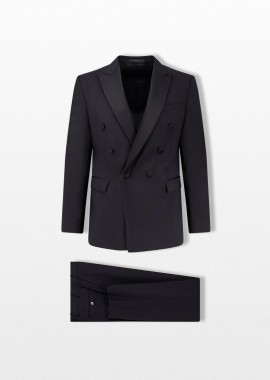 CORNELIANI - CORNELIANI Ανδρικό Μπλε Double-Breasted Tuxedo Suit