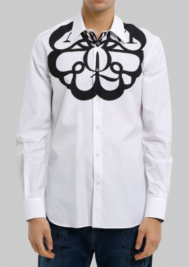 ALEXANDER MCQUEEN Ανδρικό Λευκό Logo Long-Sleeved Shirt