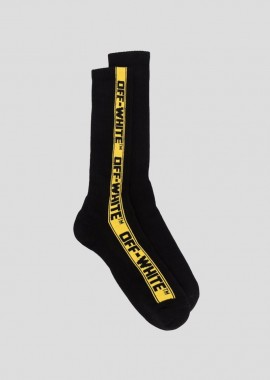 OFF-WHITE - OFF-WHITE Ανδρικό Μαύρο Industrial Belt Stripe Socks In Black