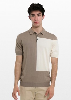 +39MASQ - +39MASQ Ανδρικό Μπεζ Midnght Polo Βuttoned T-Shirt/Beige