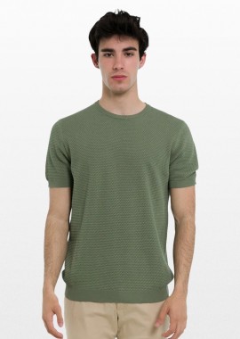 +39MASQ - +39MASQ Ανδρικό Πράσινο Elounta Crew Neck T-Shirt/Green