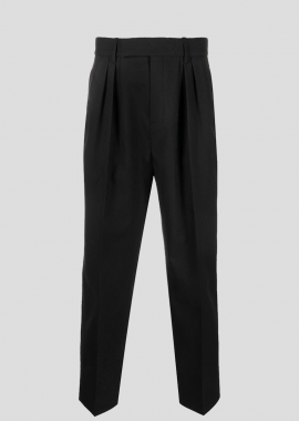 SAINT LAURENT - SAINT LAURENT Ανδρικό Μαύρο Wool Tapered Trousers