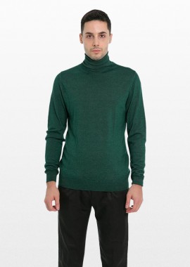 +39MASQ - +39MASQ Ανδρικό Πράσινο Green High Neck Sweater