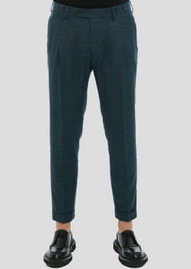 BERWICH - BERWICH Ανδρικό Μπλε Petrol Barber Wool Trousers