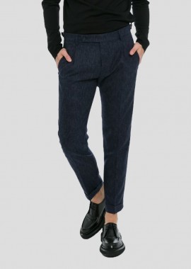 BERWICH - BERWICH Ανδρικό Μπλε Retro Elax Blue Trousers