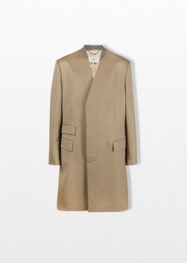 MAISON MARGIELA Ανδρικό Μπεζ Single Breasted Wool Coat