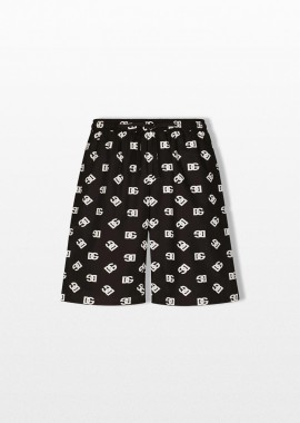 DOLCE&GABBANA - DOLCE&GABBANA Ανδρικό Μαύρο Monogram Print Shorts