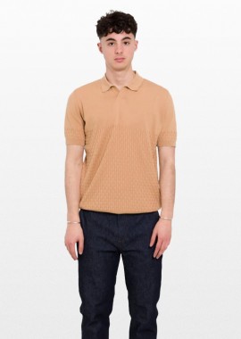 +39MASQ - +39MASQ Ανδρικό Μπεζ Polo T-Shirt