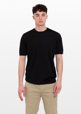 +39MASQ - +39MASQ Ανδρικό Μαύρο Knitted T-Shirt