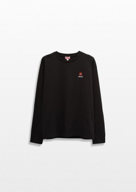 KENZO Ανδρικό Μαύρο Boke Flower Embroidered Logo Sleeved Tee