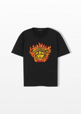 VERSACE Ανδρικό Μαύρο Medusa Flame T-Shirt