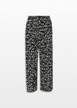 BALENCIAGA - BALENCIAGA Ανδρικό Μαύρο Black And White Printed Trousers