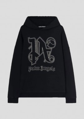 PALM ANGELS Ανδρικό Μαύρο Monogram Statement Black Hoody