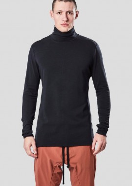 THOM KROM Ανδρικό Μαύρο High Collar Long Sleeves Tee