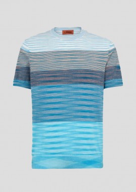 MISSONI - MISSONI Ανδρικό Πολύχρωμο Cotton Knit With Degrade Stripes