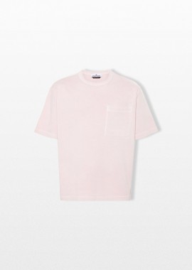 STONE ISLAND - STONE ISLAND Ανδρικό Ροζ Back Stripes T-Shirt With Pocket
