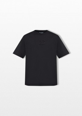 DOLCE&GABBANA - DOLCE&GABBANA Ανδρικό Μαύρο Cotton T-Shirt with Logo