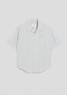 AMI PARIS - AMI PARIS Ανδρικό Λευκό Camp Collar Short Sleeves Shirt