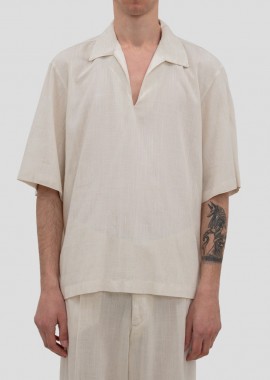 I'M BRIAN - I'M BRIAN Ανδρικό Μπεζ Men's Short Sleeve Shirt