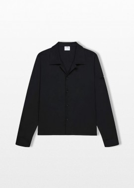 COURRÈGES - COURRÈGES Ανδρικό Μαύρο Light Long-Sleeved Cotton Shirt