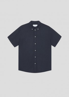 LES DEUX - LES DEUX Ανδρικό Μπλε Kris Linen SS Shirt