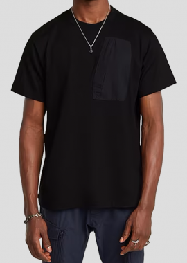G-STAR - G-STAR Ανδρικό Μαύρο Outdoor Woven Pocket Loose T-Shirt