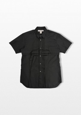 COMME DES GARÇONS SHIRT - COMME DES GARÇONS SHIRT Ανδρικό Μαύρο Short-Sleeved Shirt With 3D Effect