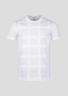 COMME DES GARCONS - COMME DES GARCONS Ανδρικό Λευκό Textured-Finish T-shirt