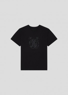 GIVENCHY - GIVENCHY Ανδρικό Μαύρο T-shirt In Cotton With HG Embroidery