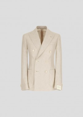 LUBIAM - LUBIAM Ανδρικό Μπεζ Double-Breasted TOM Jacket