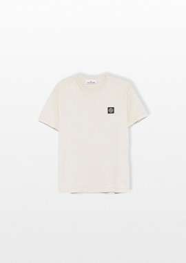 STONE ISLAND Ανδρικό Μπεζ Lightweight-Jersey T-shirt