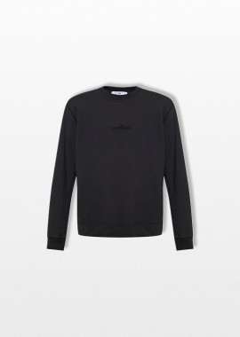 STONE ISLAND Ανδρικό Μαύρο Logo-Embroidered Sweatshirt