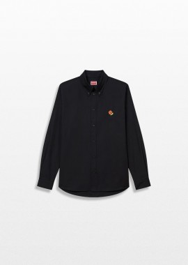 KENZO Ανδρικό Μαύρο Casual Embroidered Poplin Shirt