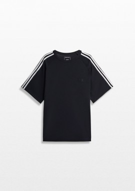 Y-3 - Y-3 Ανδρικό Μαύρο Short Sleeve Tee 3-Stripes