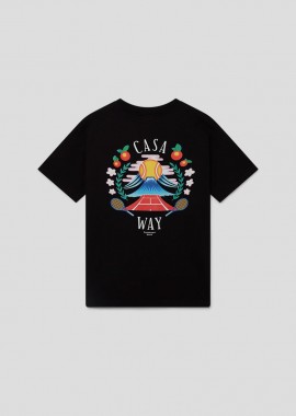 CASABLANCA - CASABLANCA Ανδρικό Μαύρο Casa Way Mountain T-Shirt