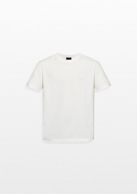 MONCLER - MONCLER Ανδρικό Λευκό T-Shirt Logo Motif
