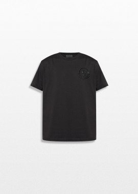 MONCLER - MONCLER Ανδρικό Μαύρο T-Shirt Logo Motif
