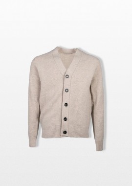 +39MASQ Ανδρικό Καφέ Knit Cardigan With Buttons