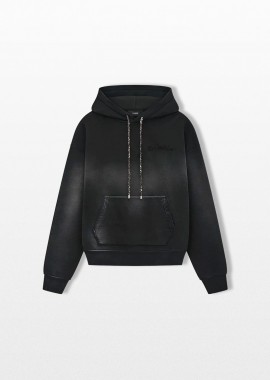 AMIRI - AMIRI Ανδρικό Μαύρο Bleach Bandana Hoodie