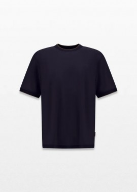 HERNO - HERNO Ανδρικό Μπλε Soft Wool Jersey T-Shirt