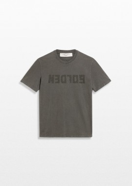 GOLDEN GOOSE Ανδρικό Γκρι T-Shirt with Distressed Treatment