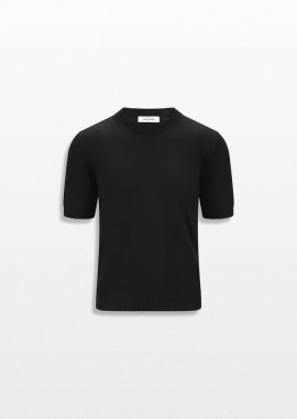 GRAN SASSO - GRAN SASSO Ανδρικό Μαύρο Knitted T-Shirt