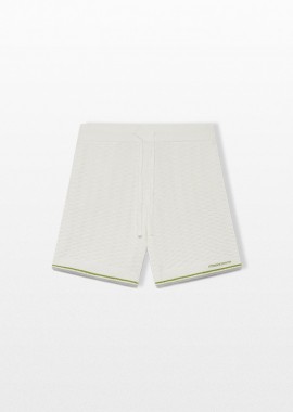 CASABLANCA - CASABLANCA Ανδρικό Λευκό Tennis Boucle Shorts